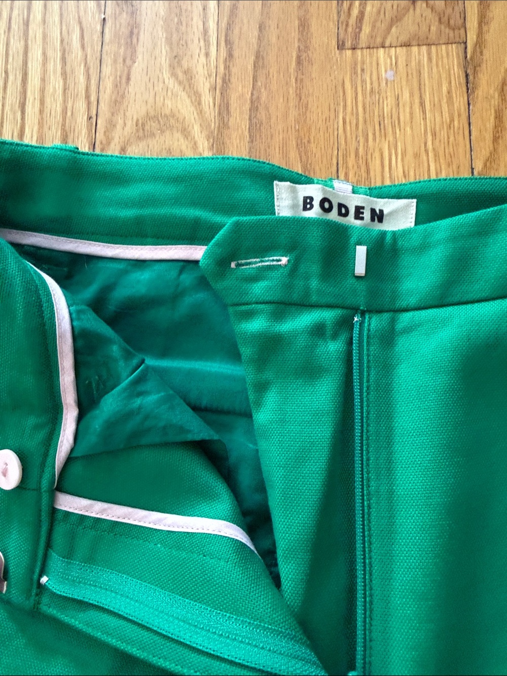 Boden sz 6 like new High-Waist Wide Leg Pants in Emerald Green cotton/modal - Picture 6 of 12